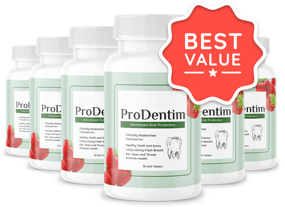 ProDentim 6-bottle package with free bonuses
