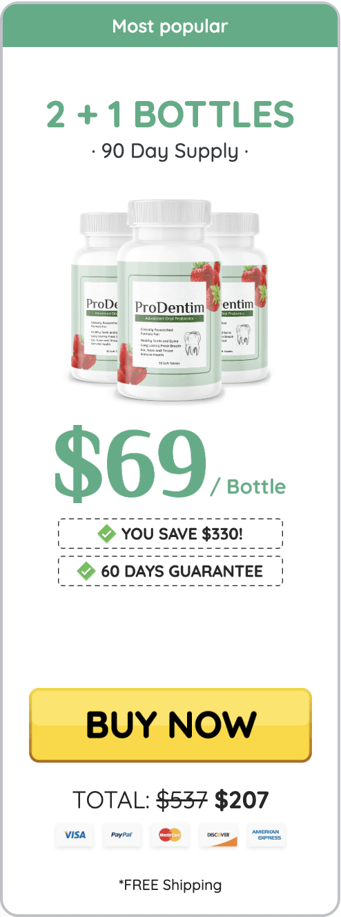 ProDentim 90-day supply package - Most popular 3 bottles